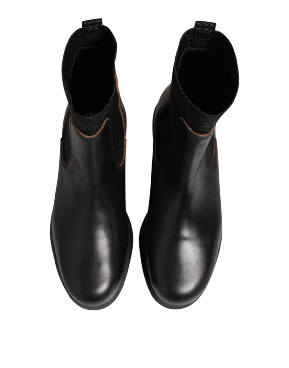 Black Chelsea Leather Pull On Women Ankle Boots Shoes