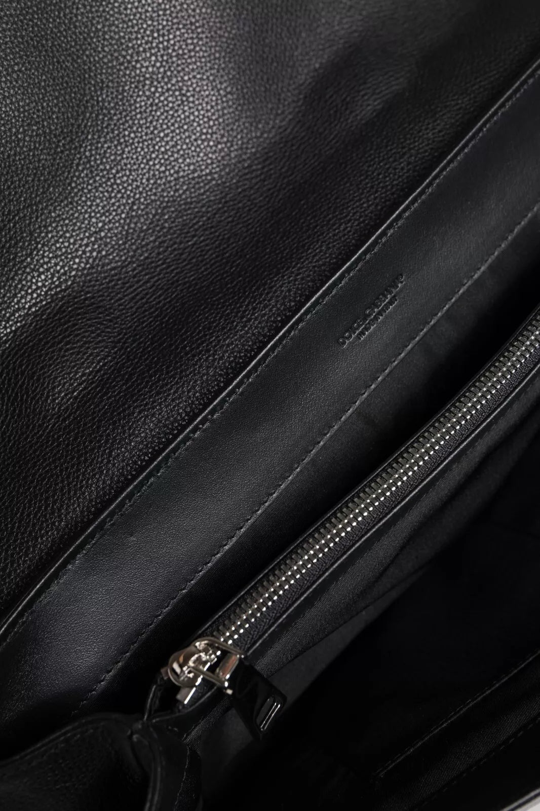Black Leather Document Briefcase Top Handle Bag