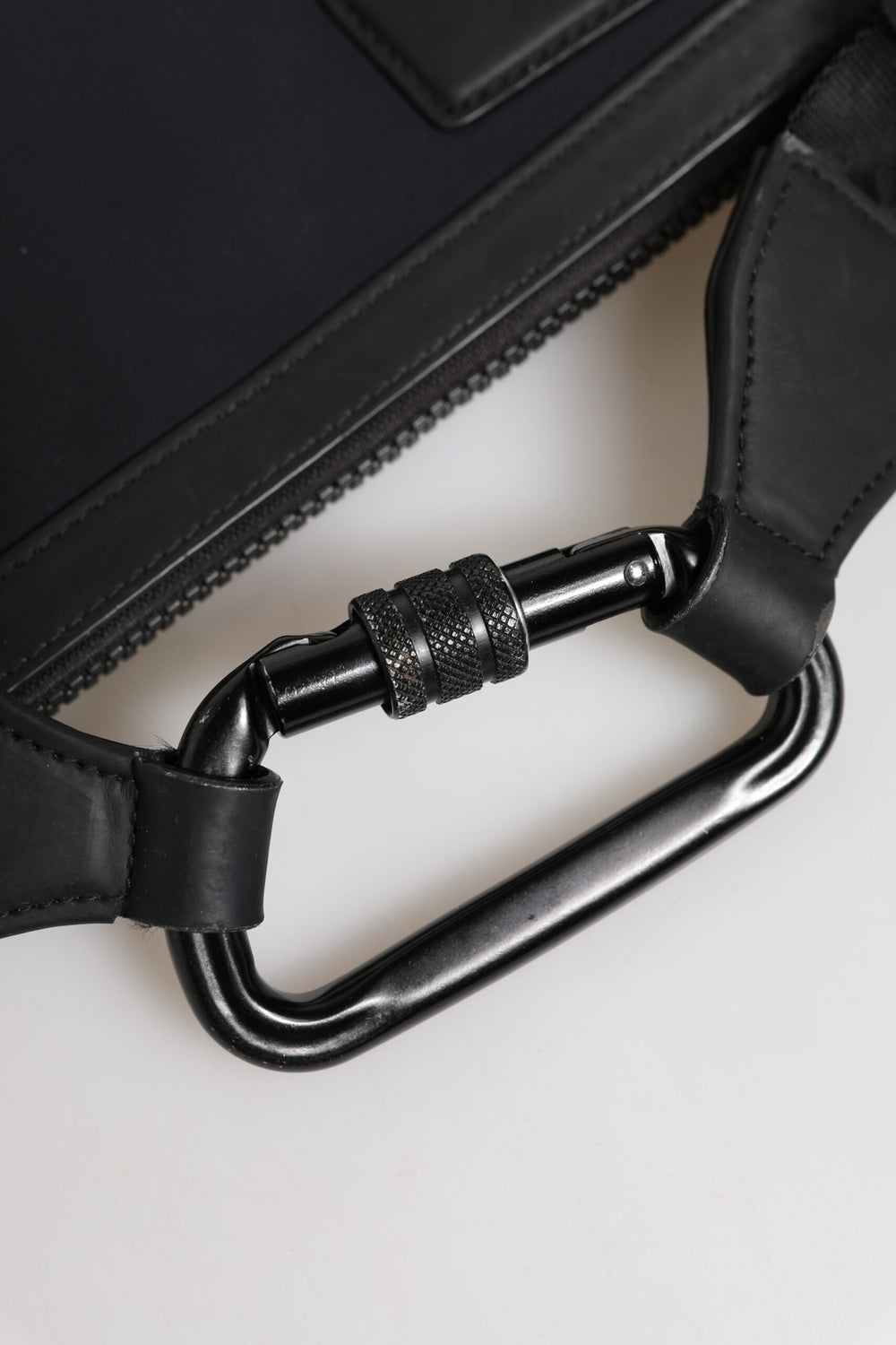 Black Logo Patch Shoulder Sling Pouch Clutch Bag