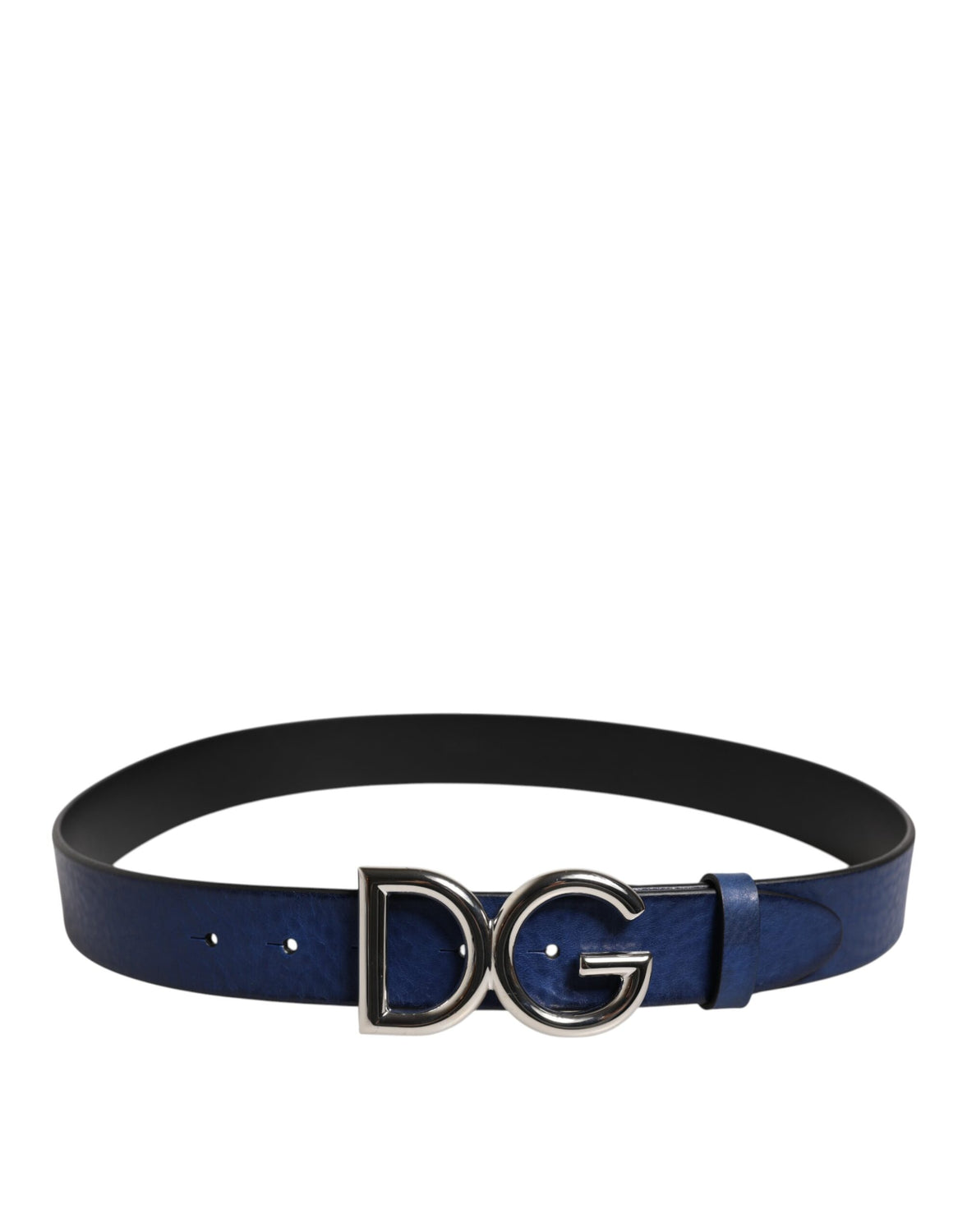 Blue Classic Silver Metal DG Logo Buckle Belt