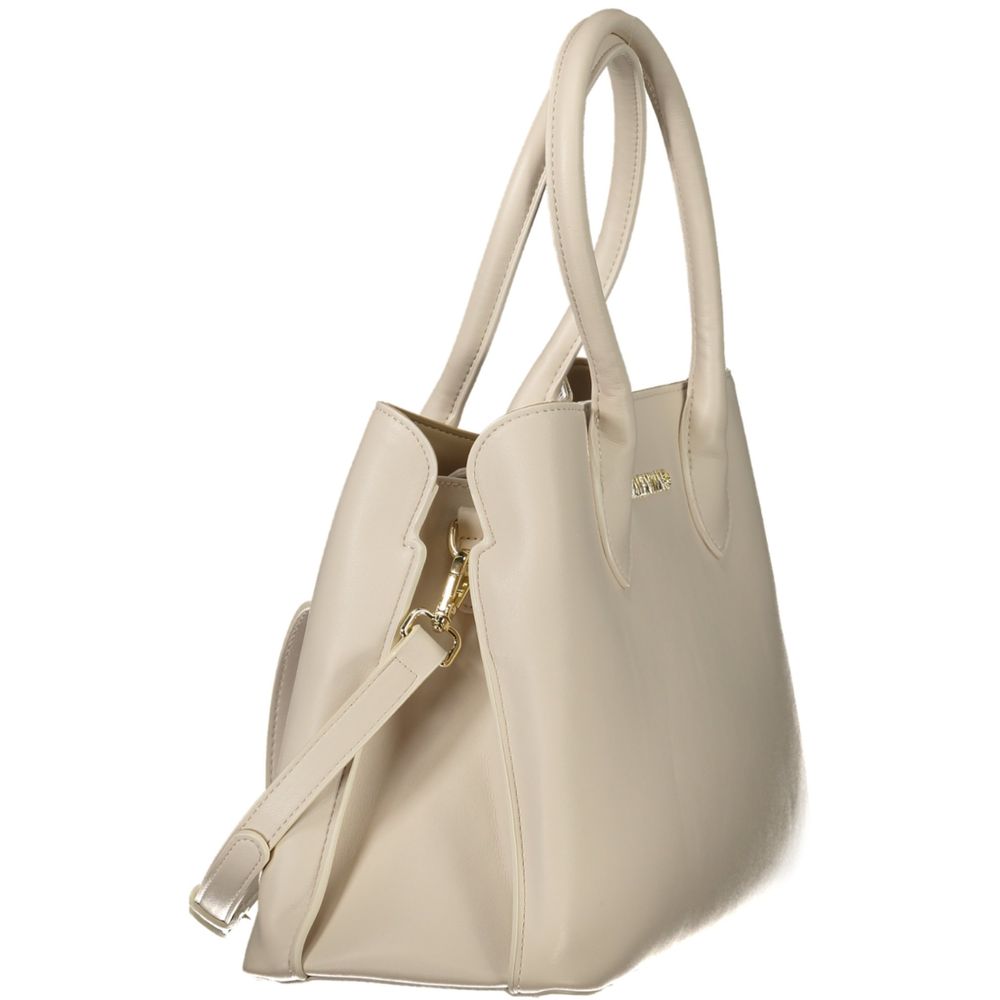 Beige Polyethylene Women Handbag