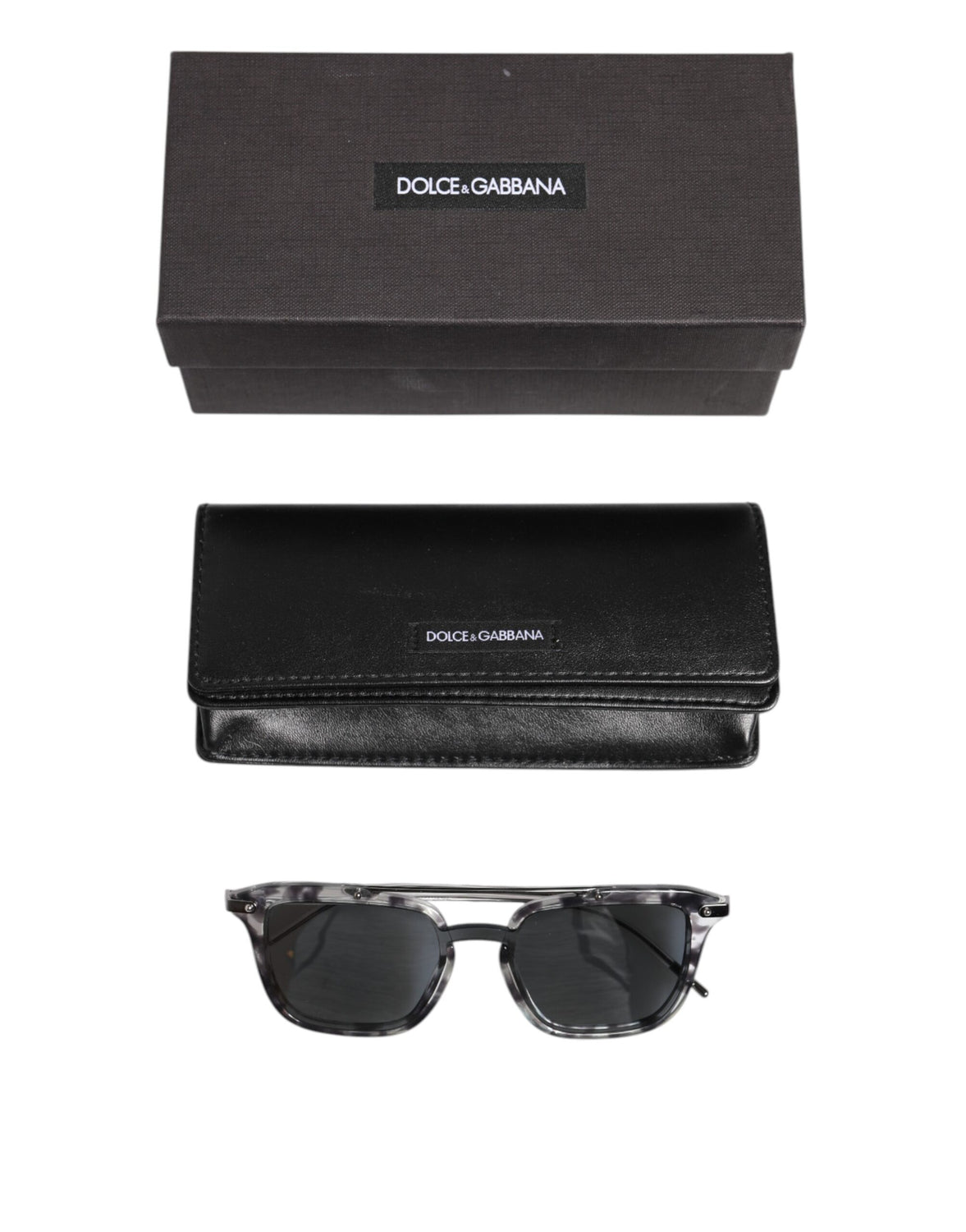 Gray Havana Acetate Square DG4327 Eyewear Sunglasses