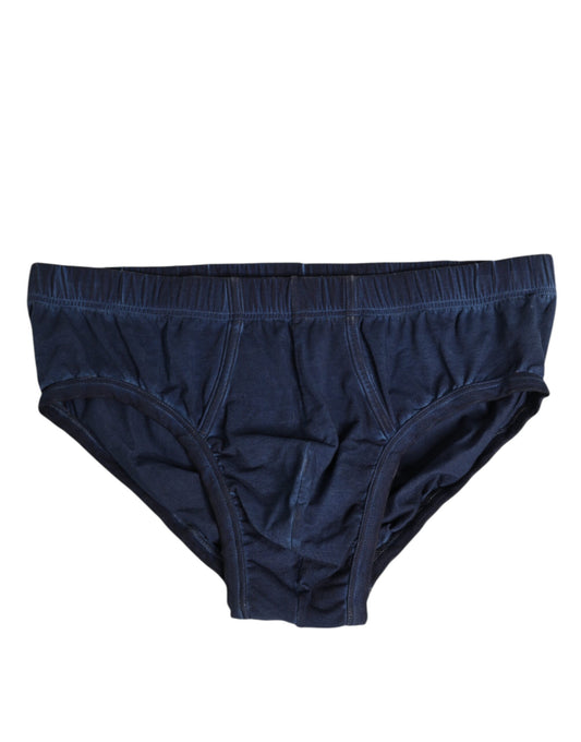 Blue Cotton Stretch Regular Men Brief Underwear