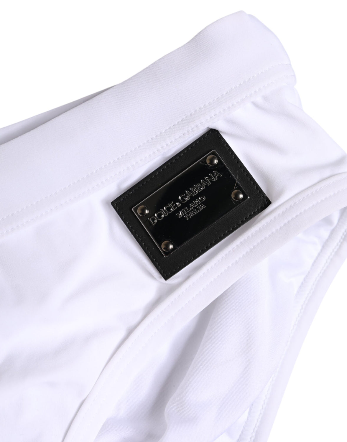 White Logo Drawstring Beachwear Brief Swimwear