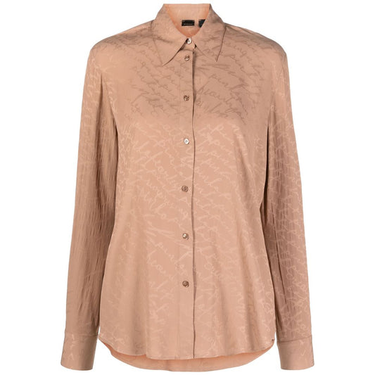 Beige Silk Women Shirt