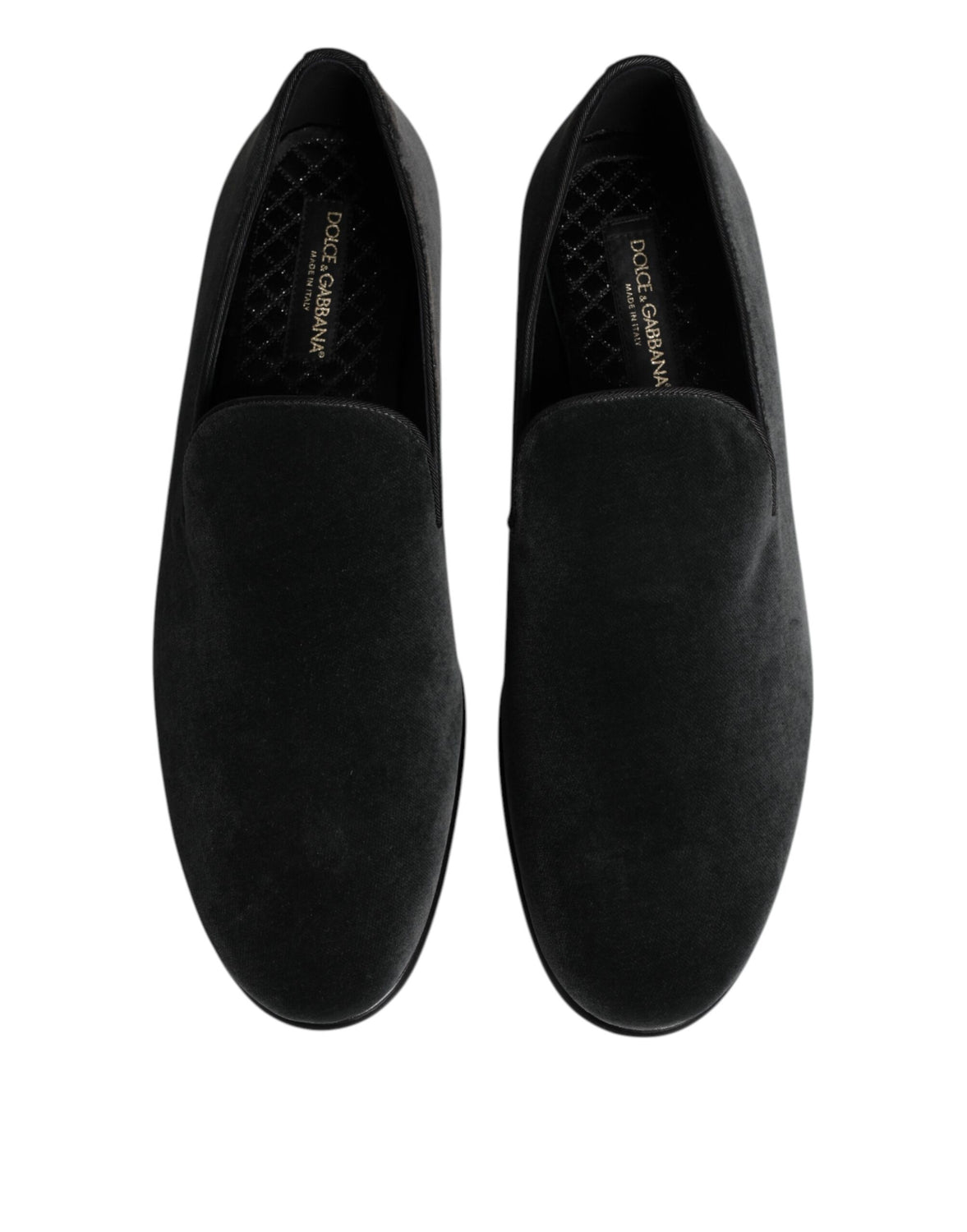 Black Velvet Slip On Loafers Formal Shoes