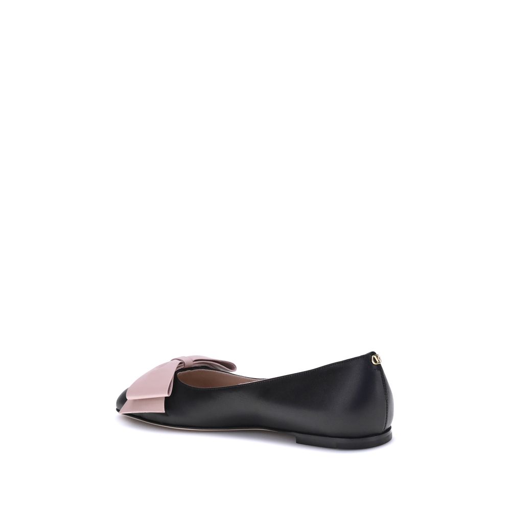 Black Calf Leather Bos Taurus Ballet Flats