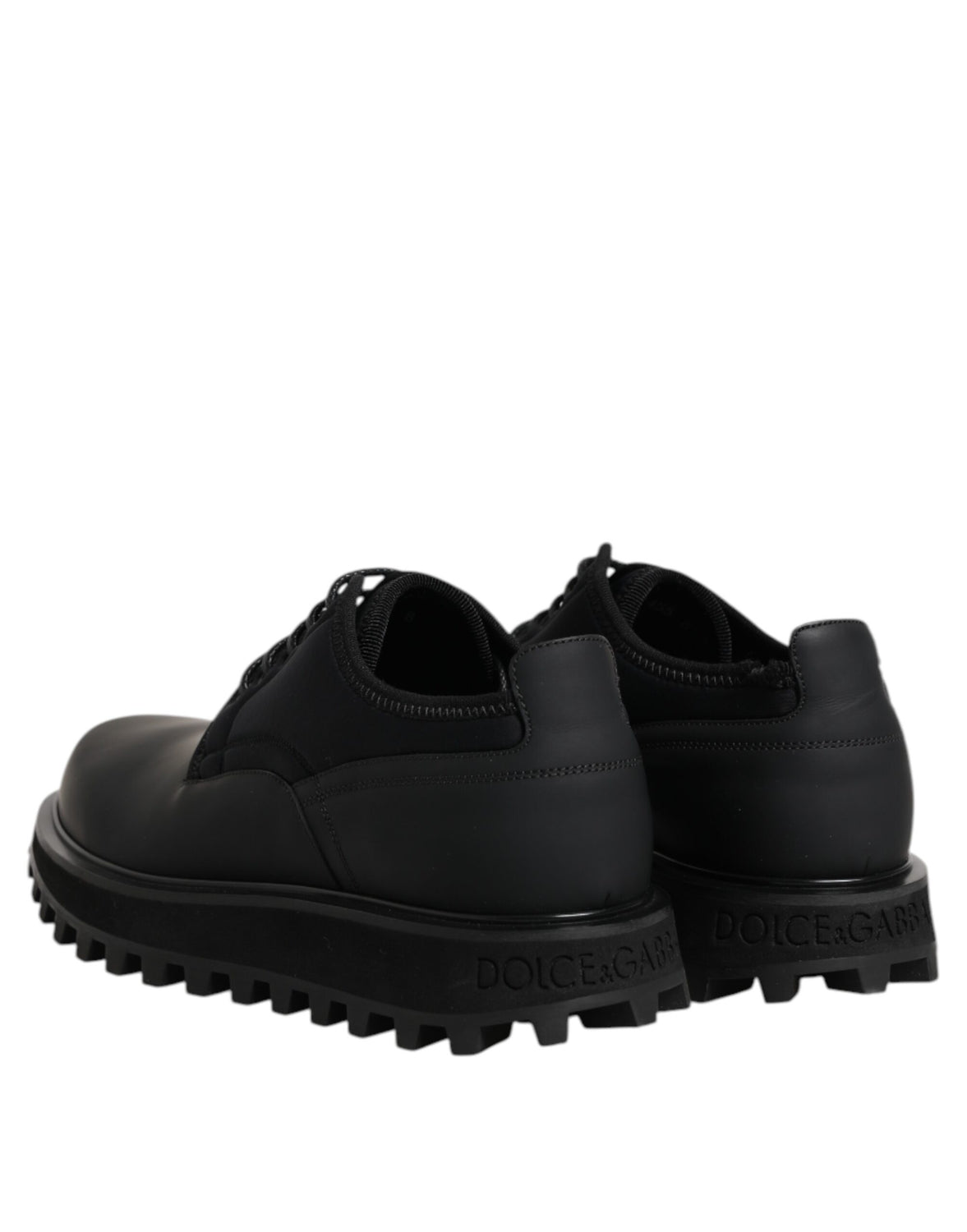 Black Leather Lace Up Trekking Dress Shoes