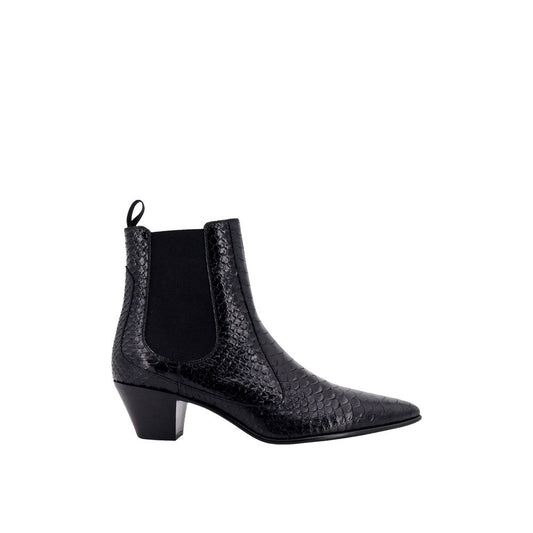 Snake-Effect Leather Chelsea Boots