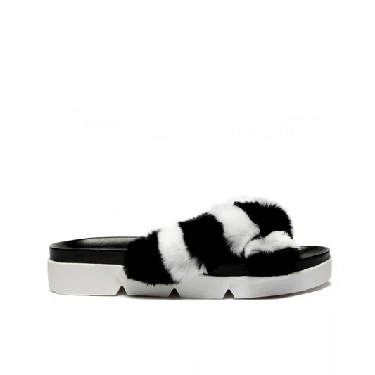 Black Fur Slippers