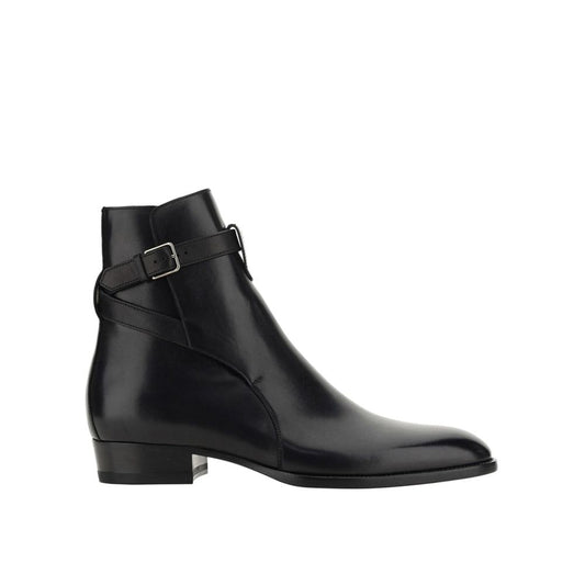 Black Calfskin Ankle Boots