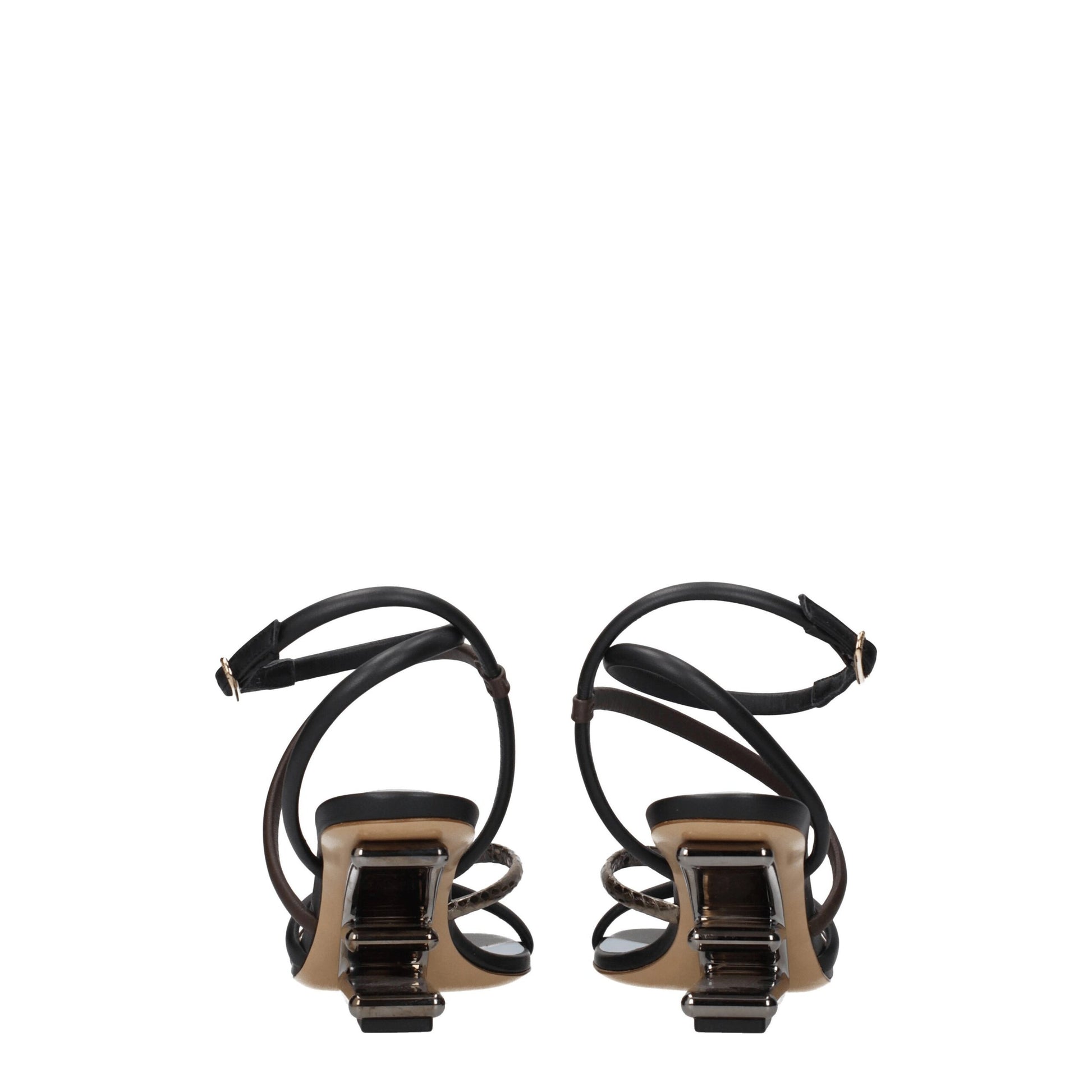 Multicolor Leather Flat Sandals