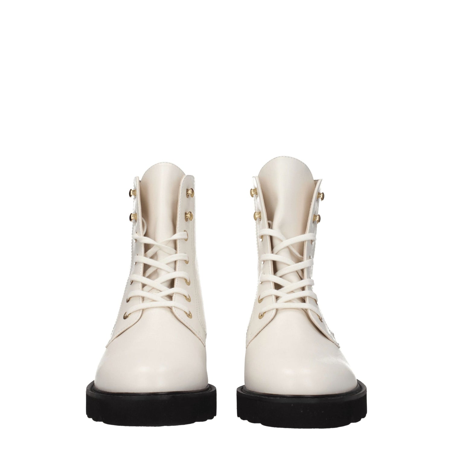 White Leather Ankle Boots