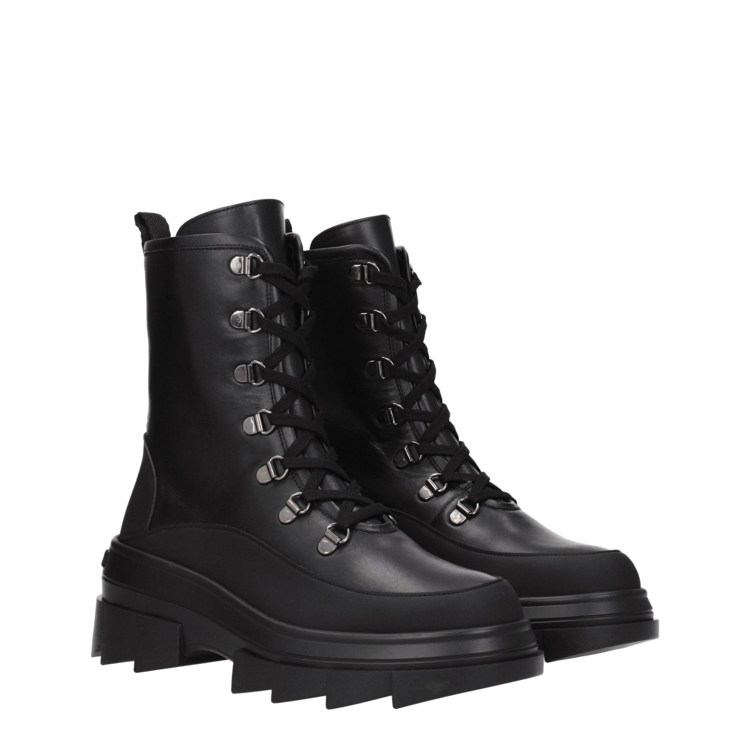 Black Leather Ankle Boots