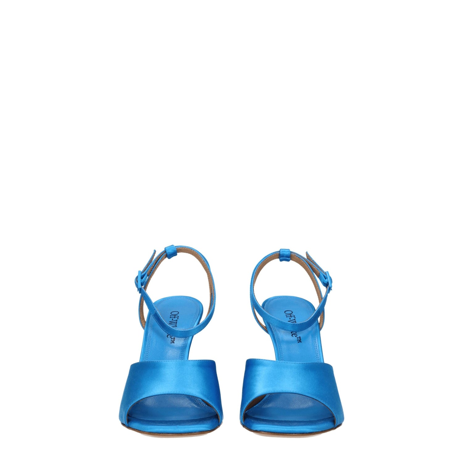 Blue Satin Stiletto Heels Sandals