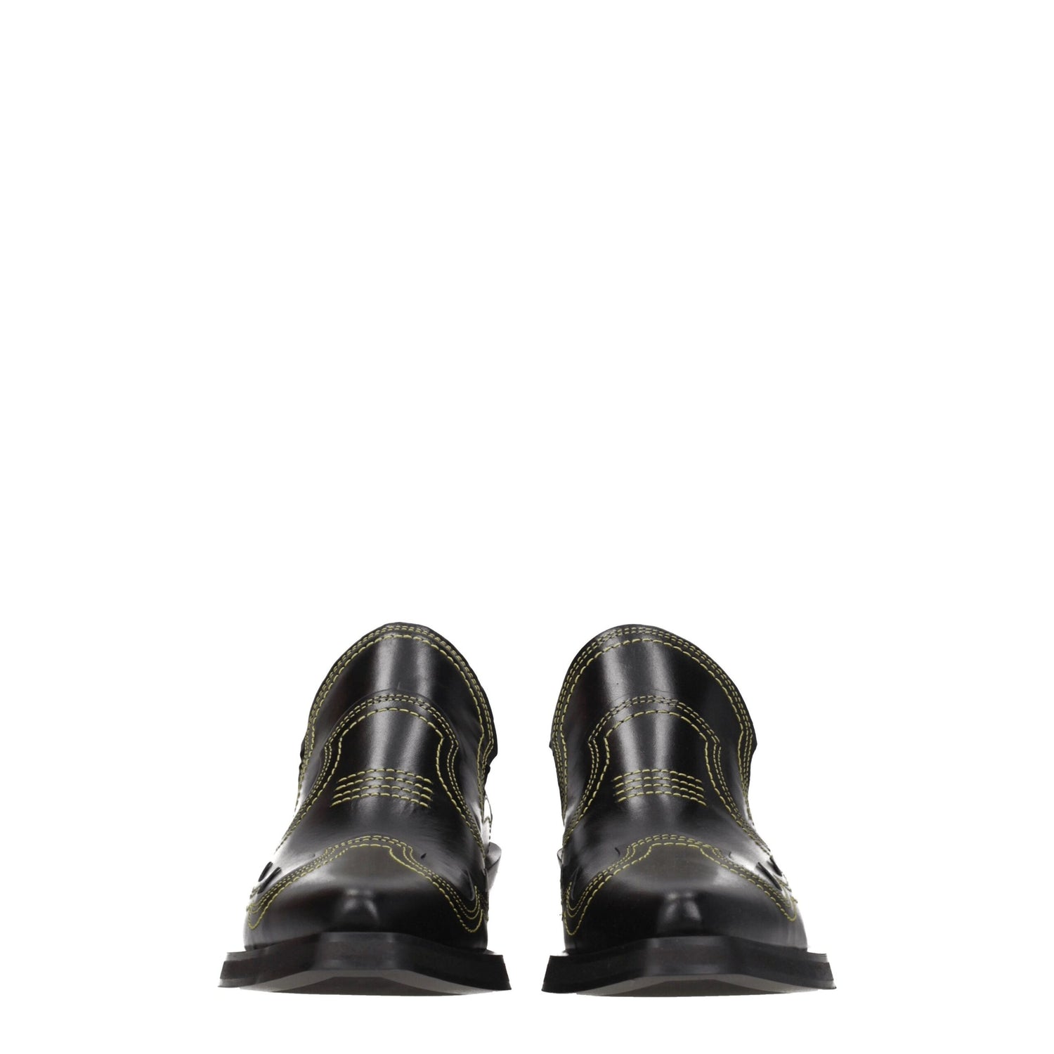 Black Leather Slippers Sandals