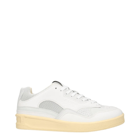 White Leather Low Top Sneakers