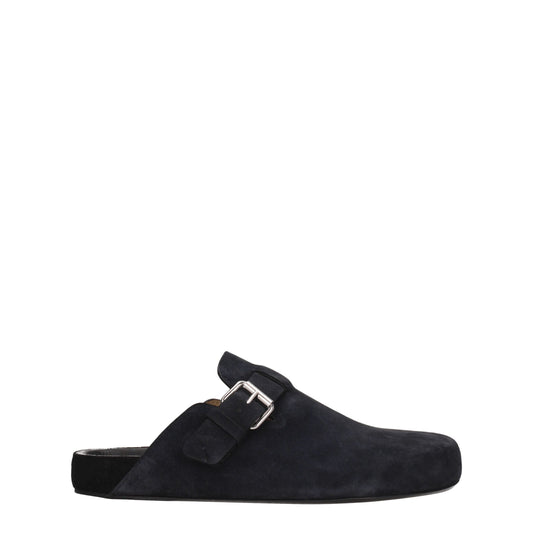 Black Leather Slippers
