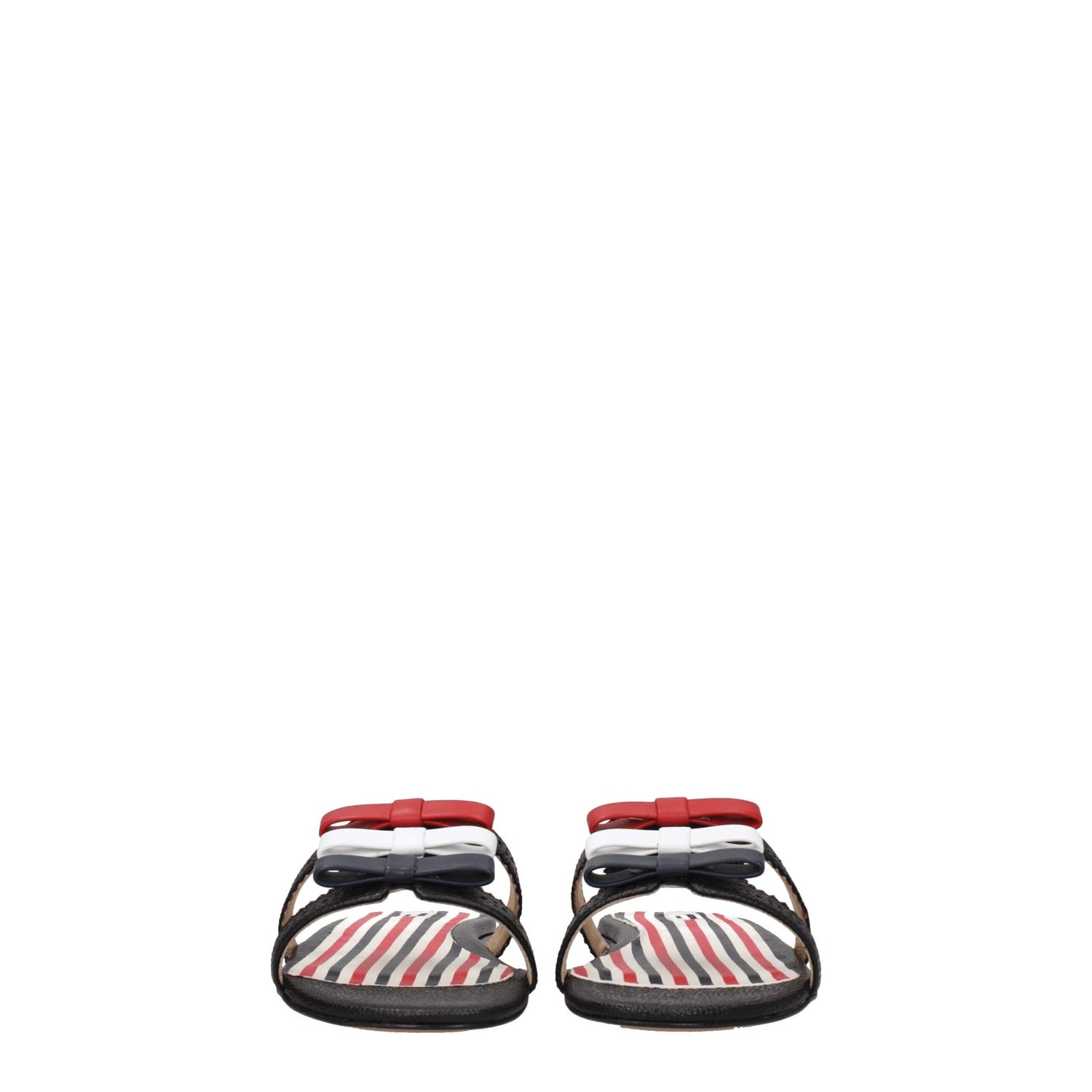 Black Leather Slippers Sandals