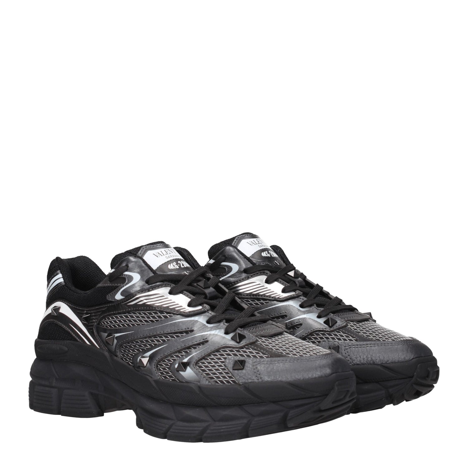 Black Fabric Athletic Sneakers