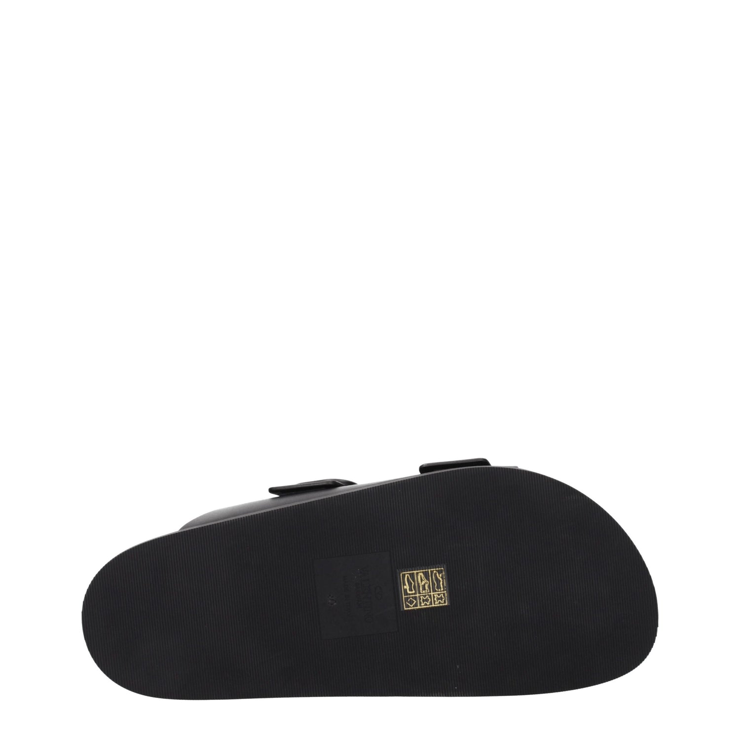 Black Leather Slippers Sandals