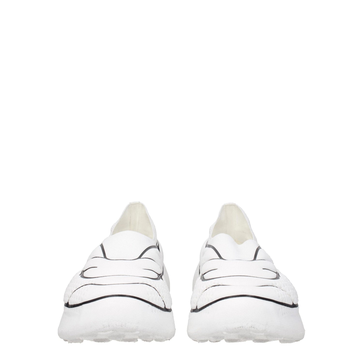 White Fabric Low Tops