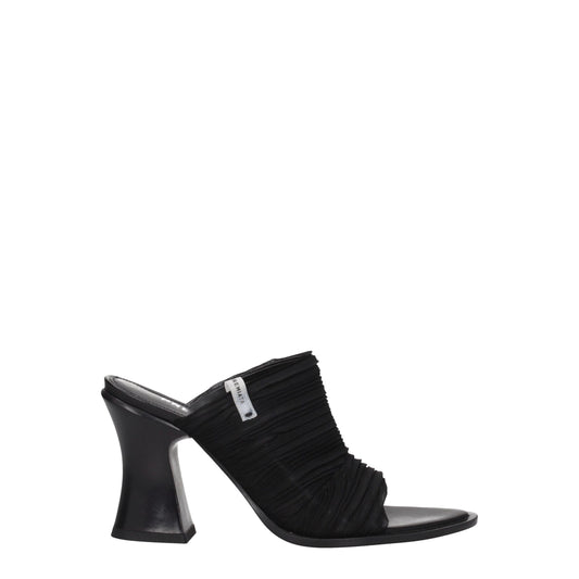 Black Fabric Platform Sandals