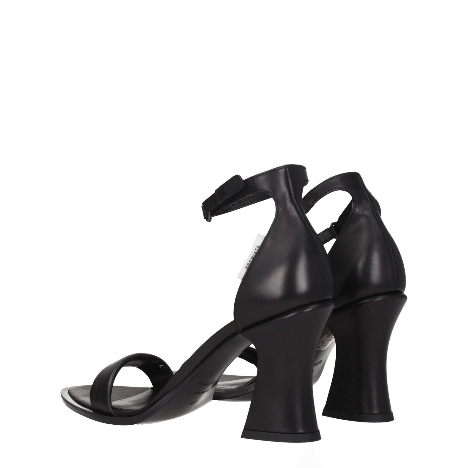 Black Leather Flat Sandals