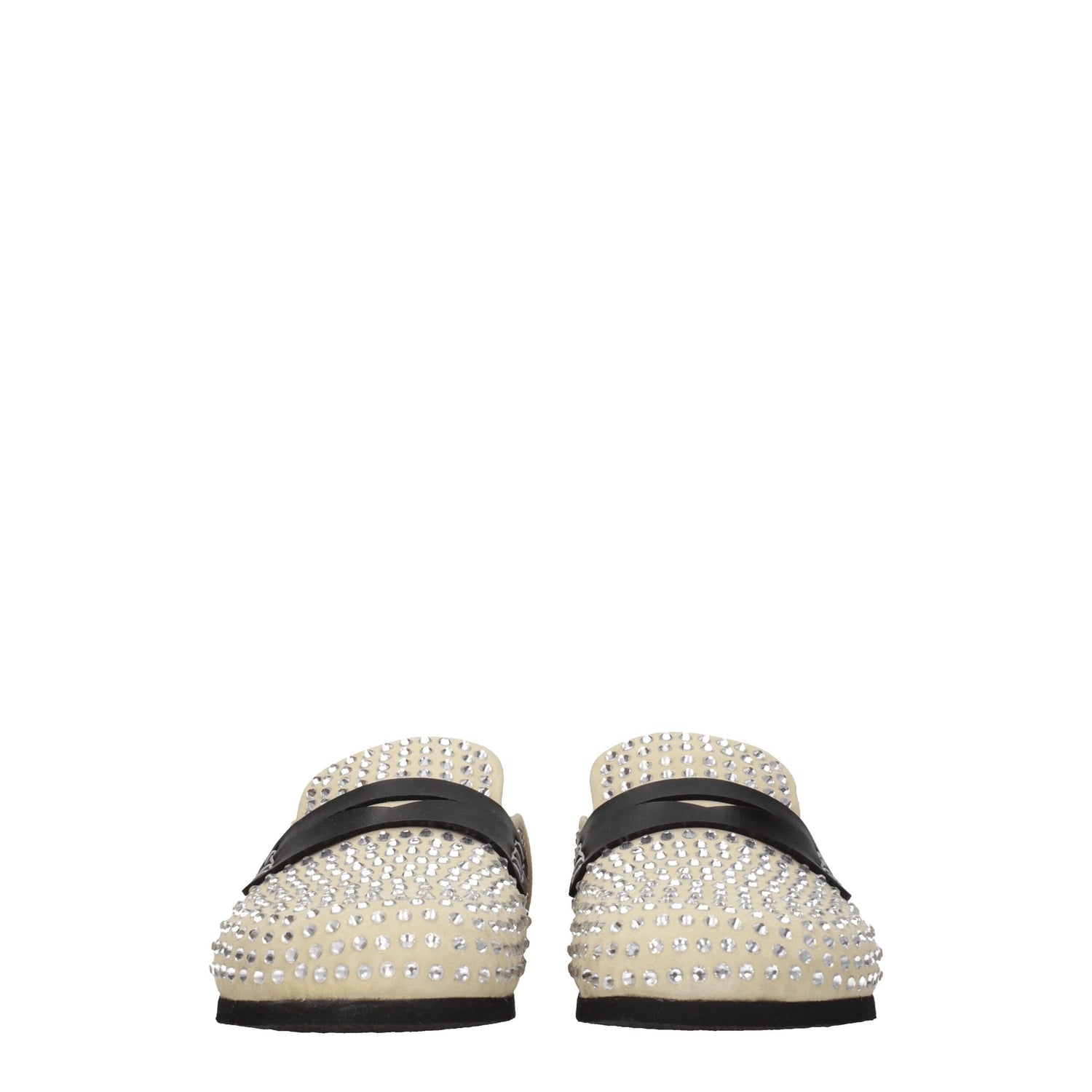 Beige Leather Slippers Sandals