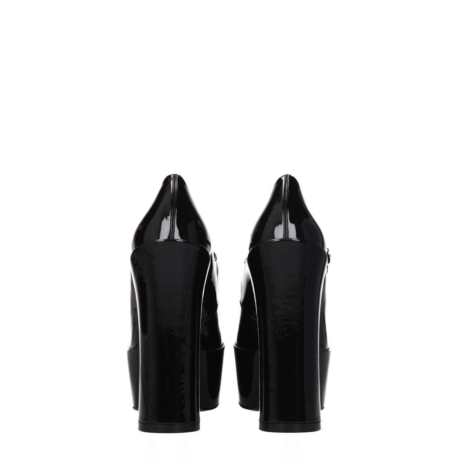 Black Leather Platforms Pumps