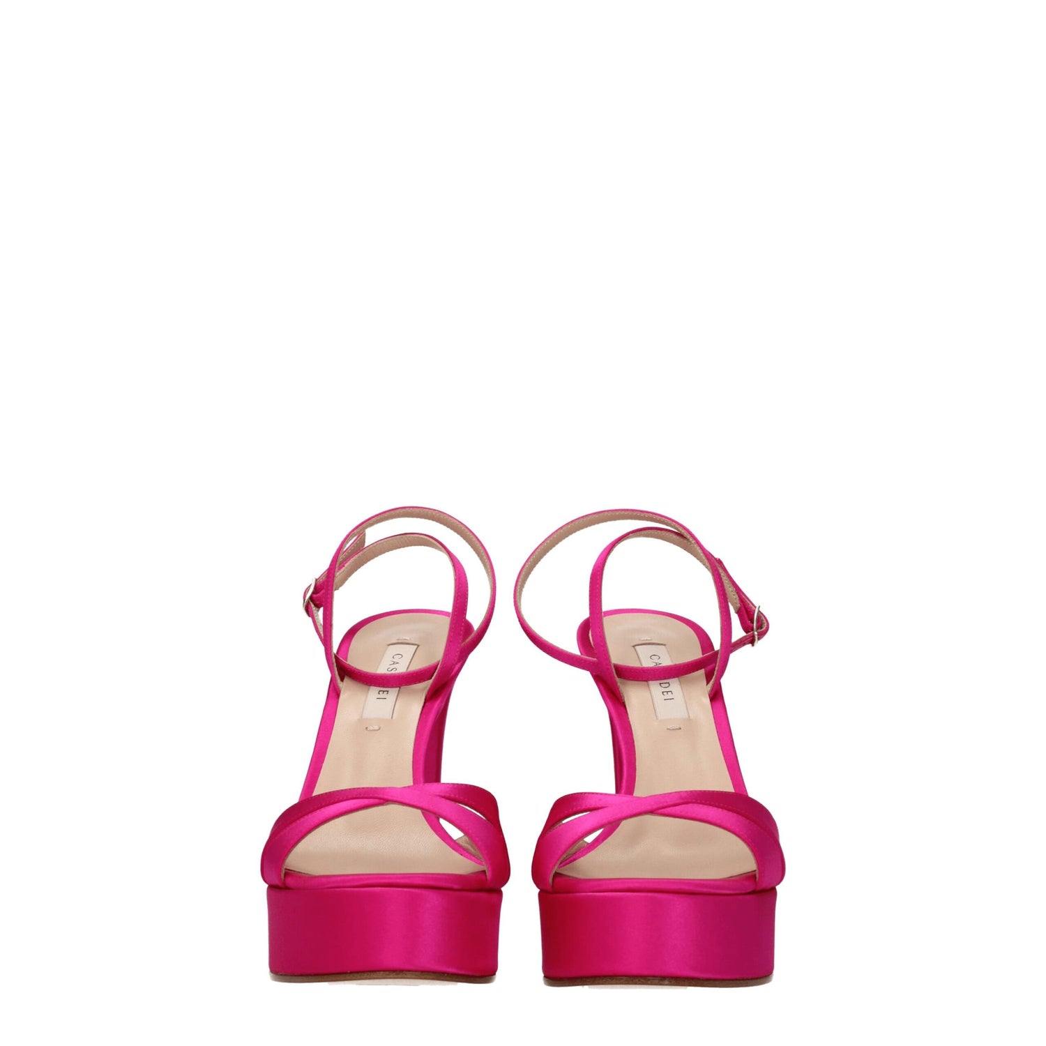 Pink Satin Platforms