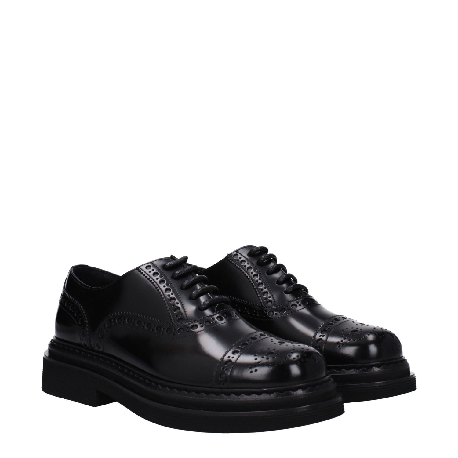 Black Leather Oxfords And Derbies
