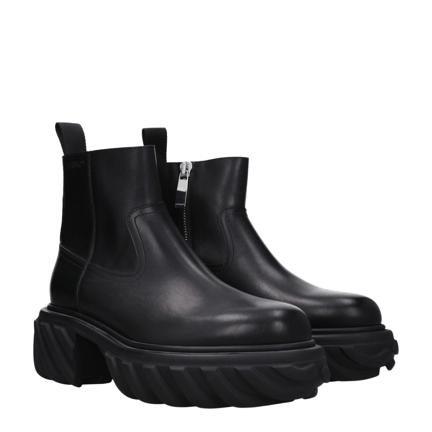 Black Leather Ankle Boots