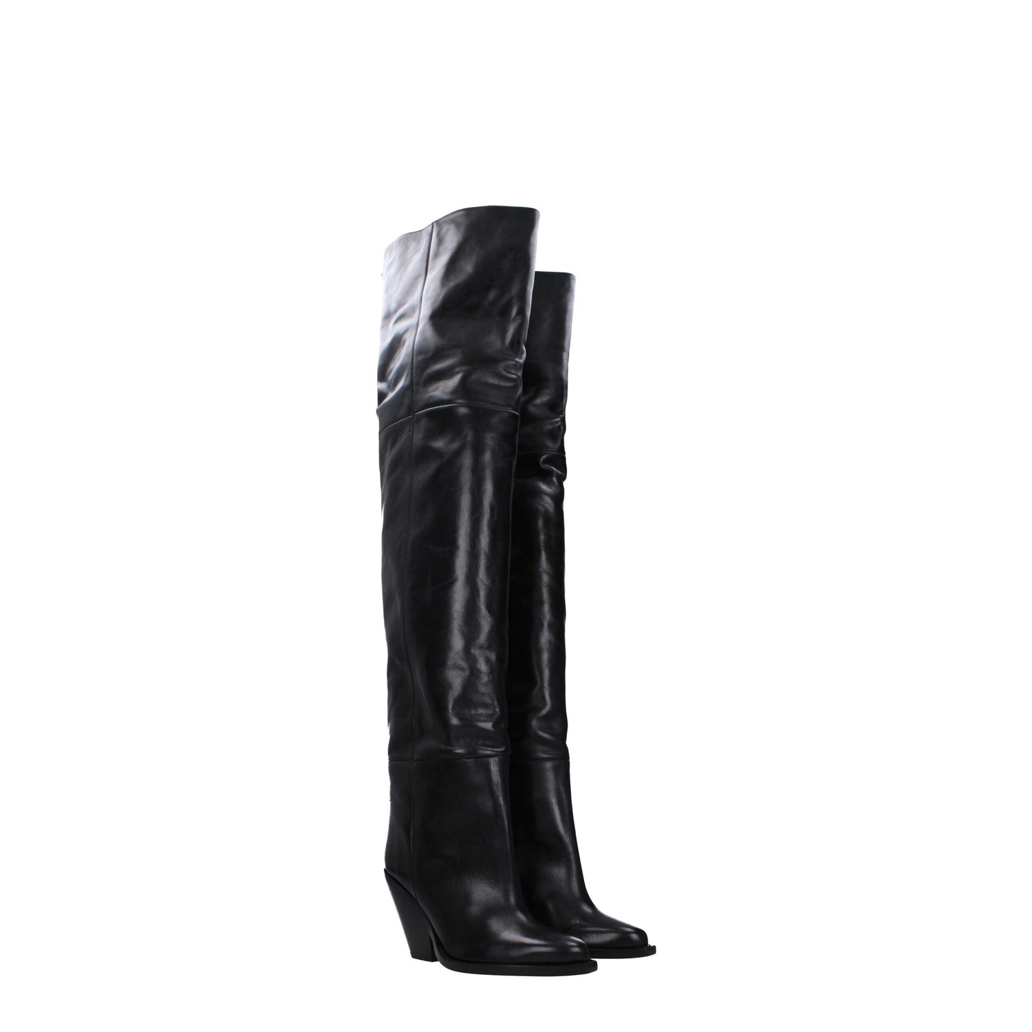 Black Leather Over The Knee