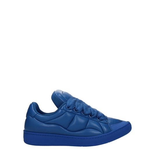 Blue Leather Low Top Sneakers