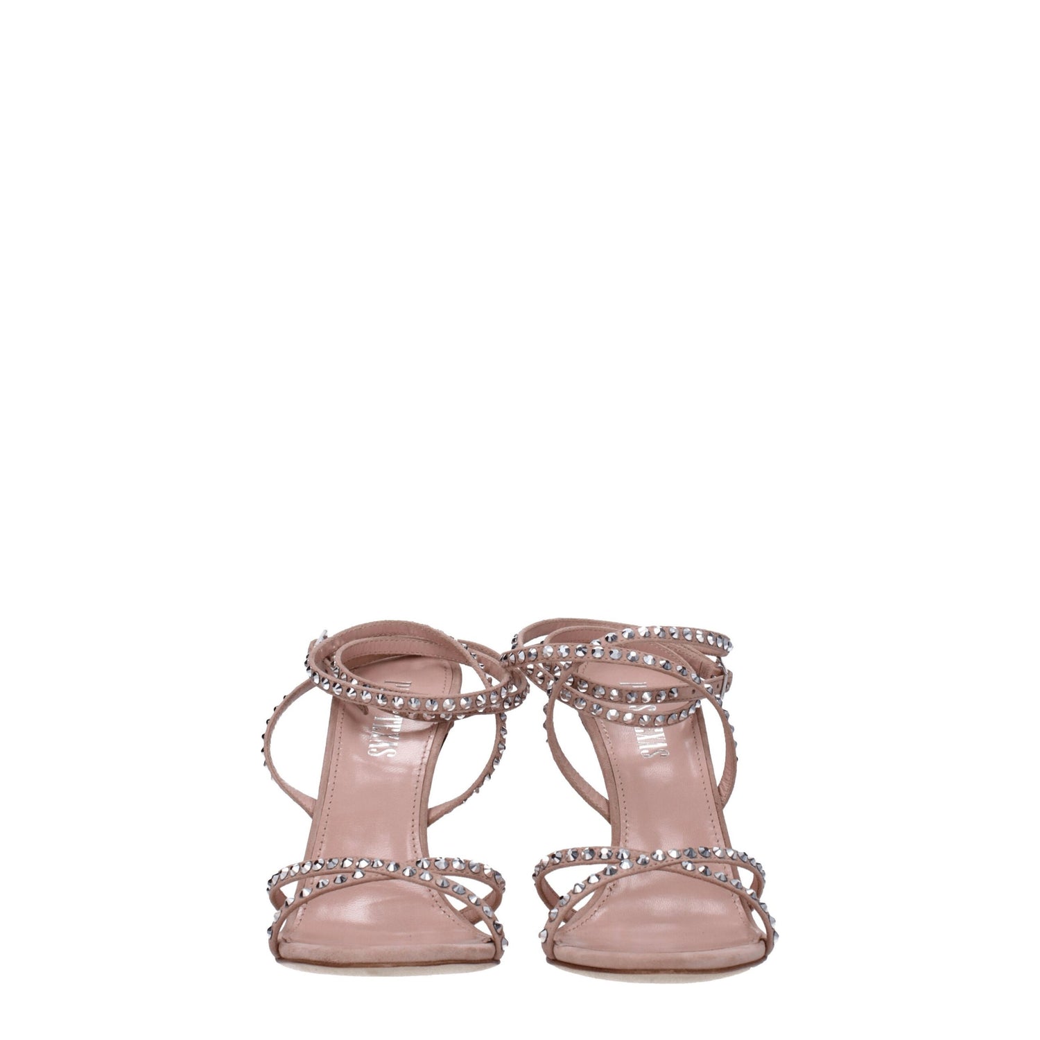 Pink Leather Stiletto Heels Sandals