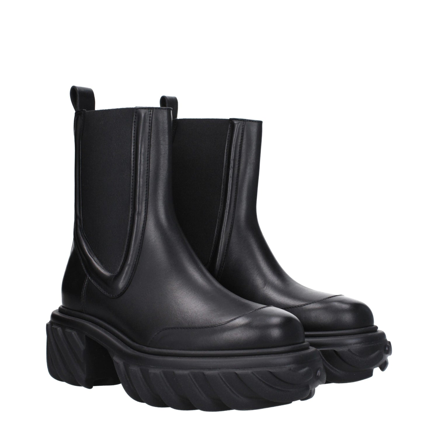 Black Leather Ankle Boots