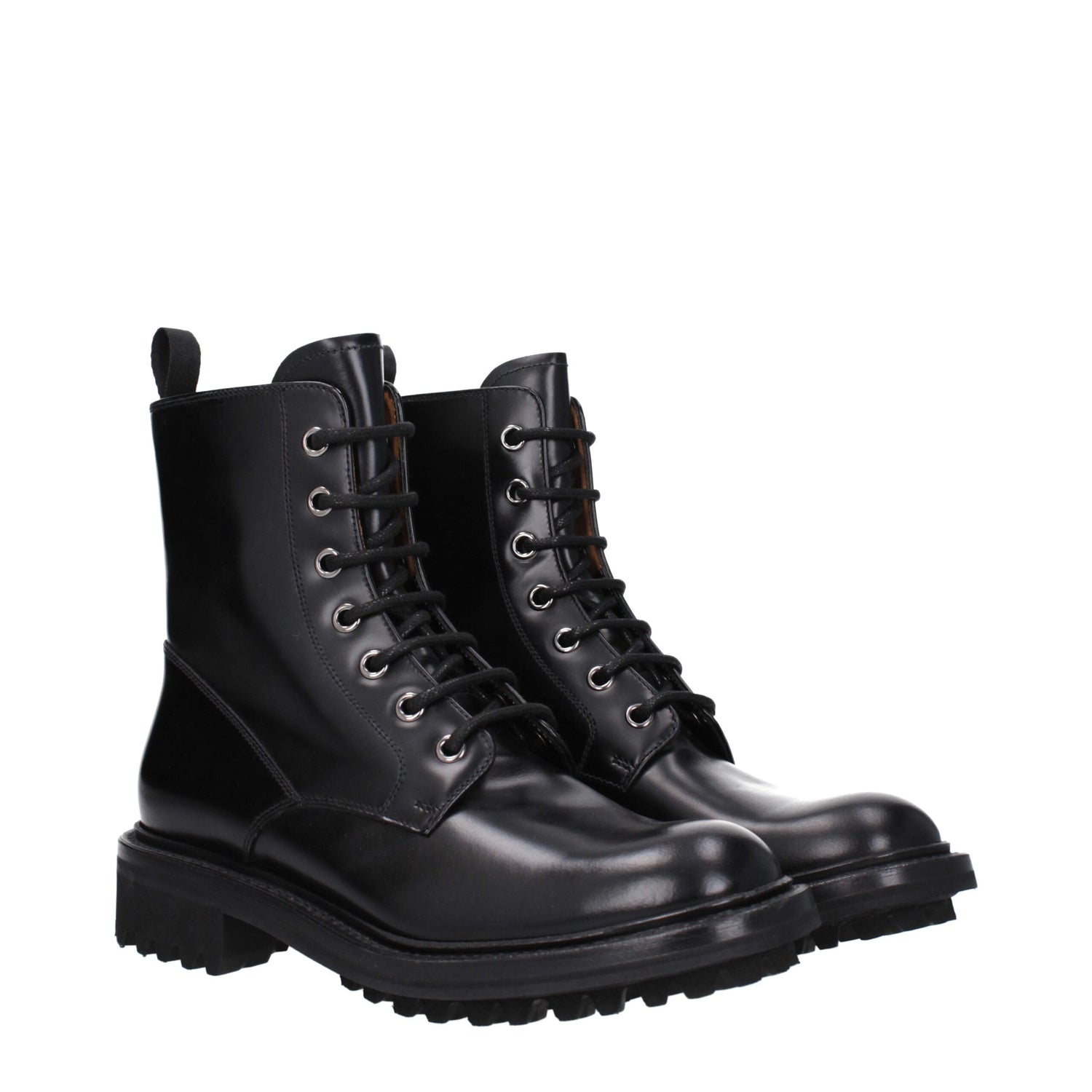 Black Leather Ankle Boots