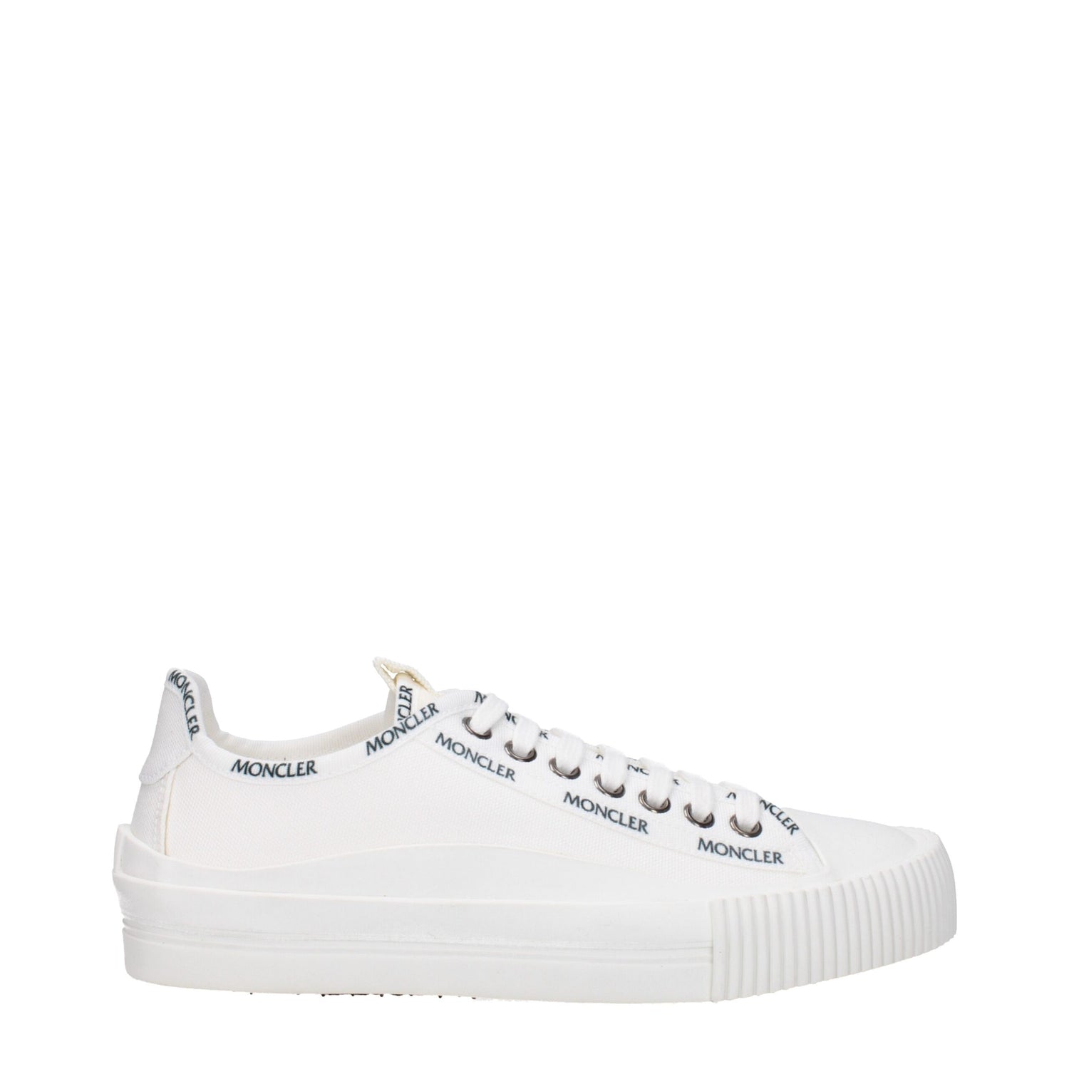 White Fabric Low Tops