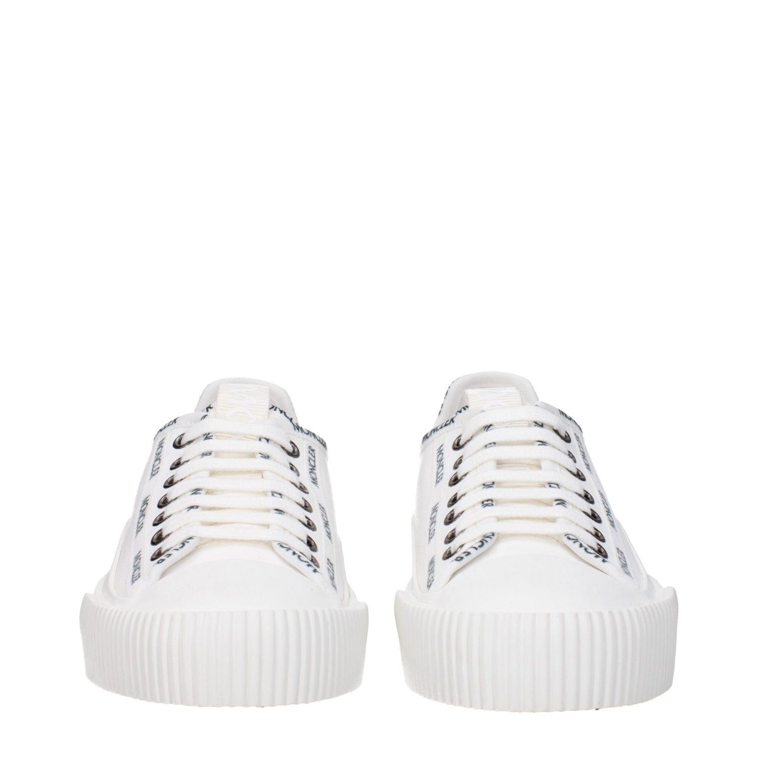 White Fabric Low Tops