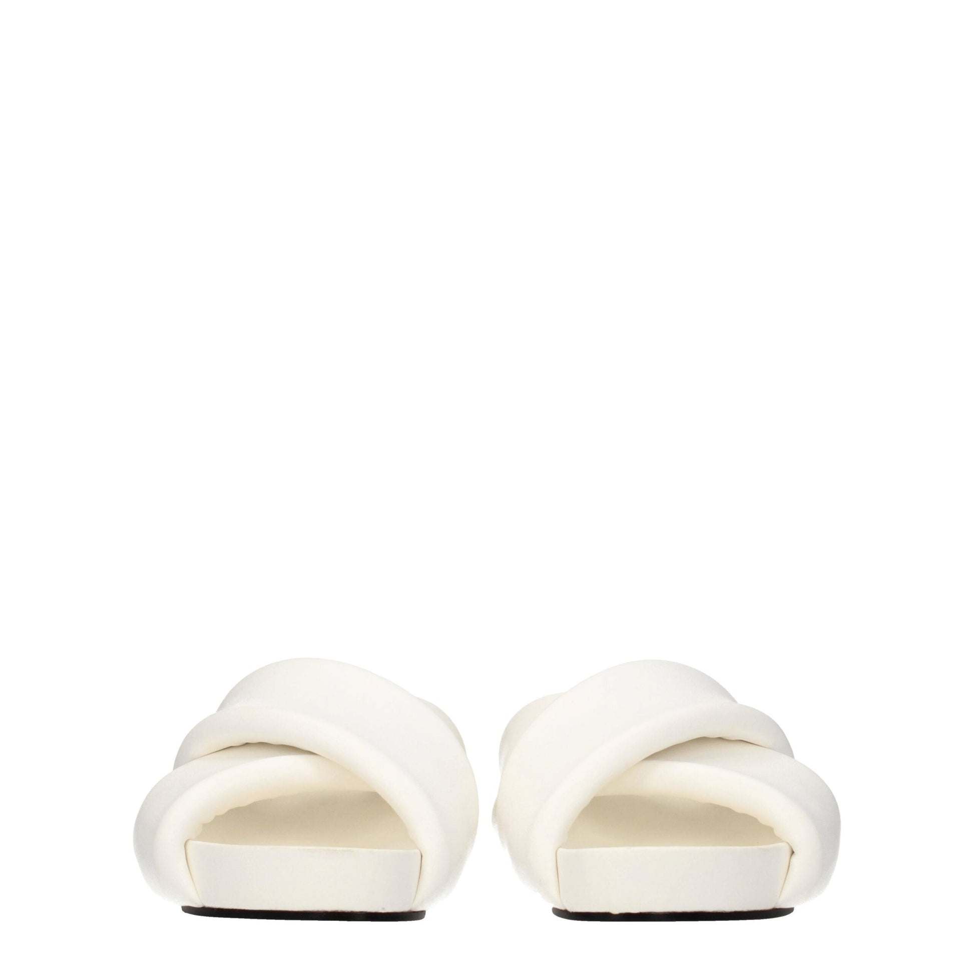 White Leather Slippers Sandals