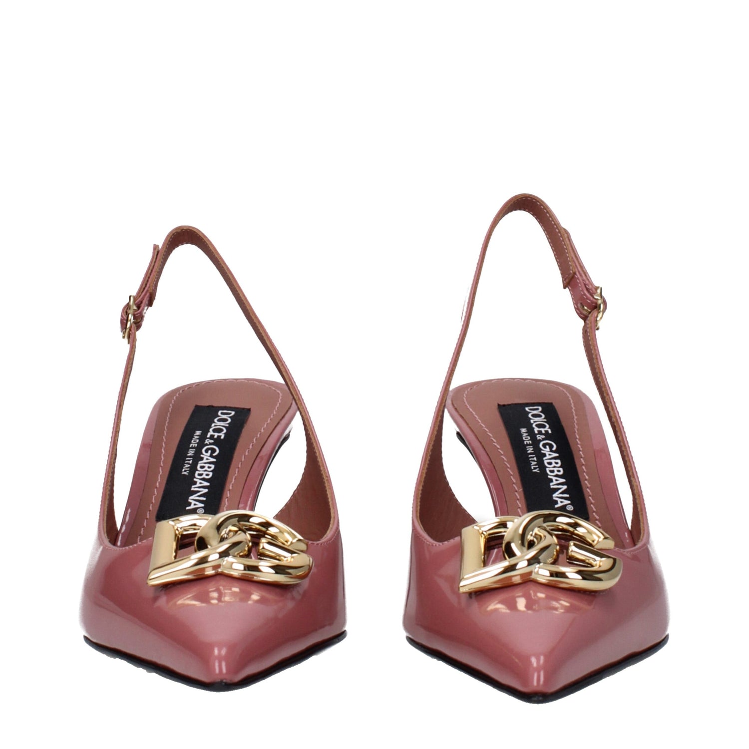Pink Leather High Heel Pumps