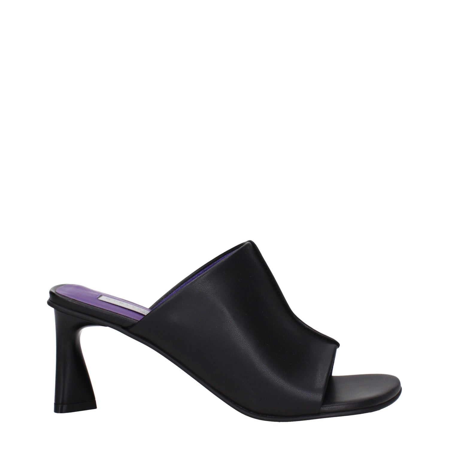 Black Leather Stiletto Heels Sandals