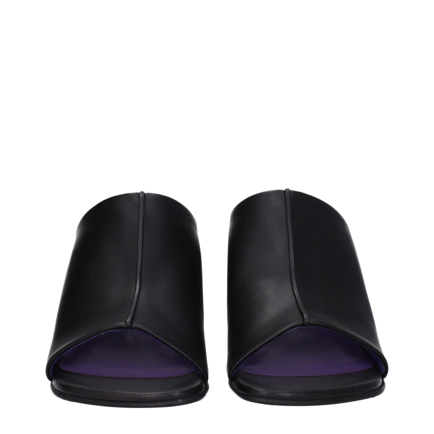 Black Leather Stiletto Heels Sandals