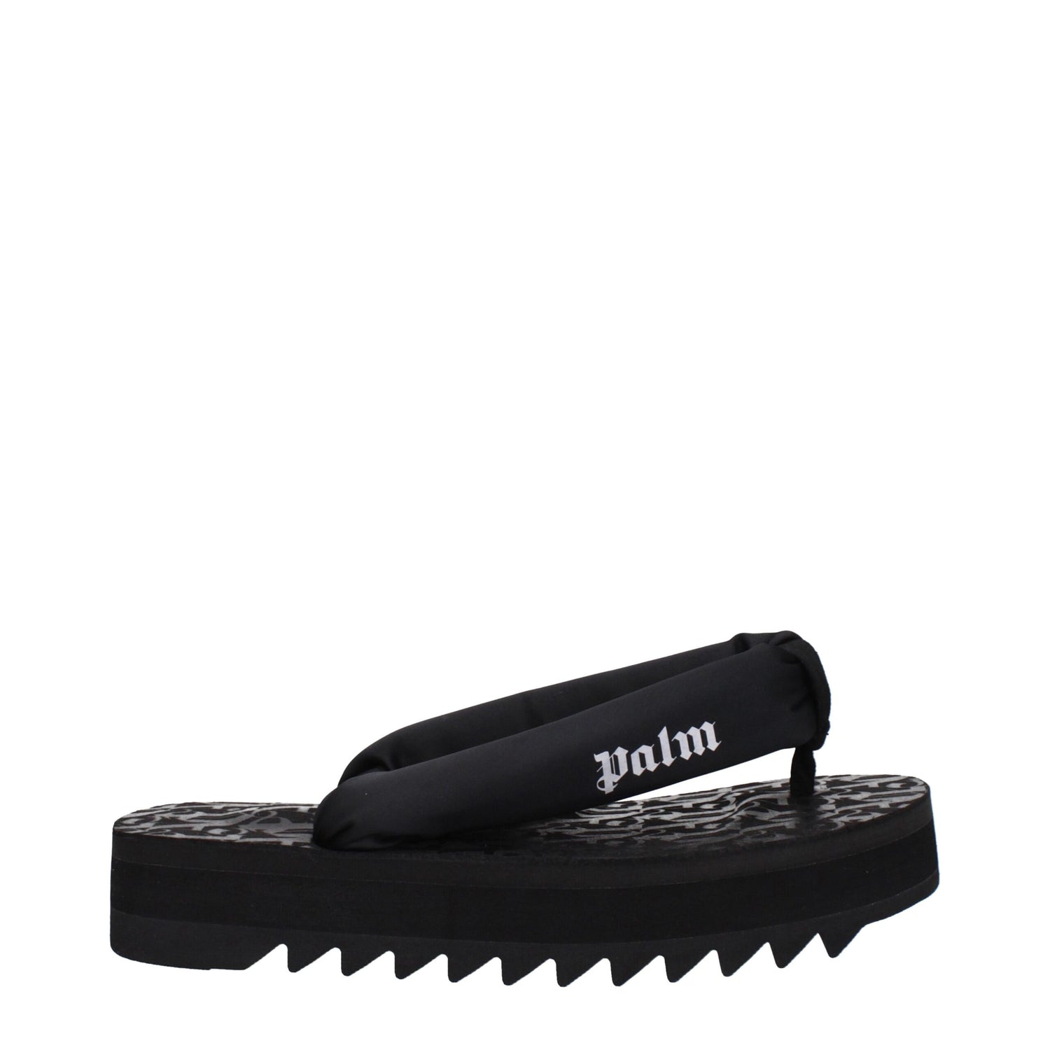 Black Fabric Flip-Flop Sandals