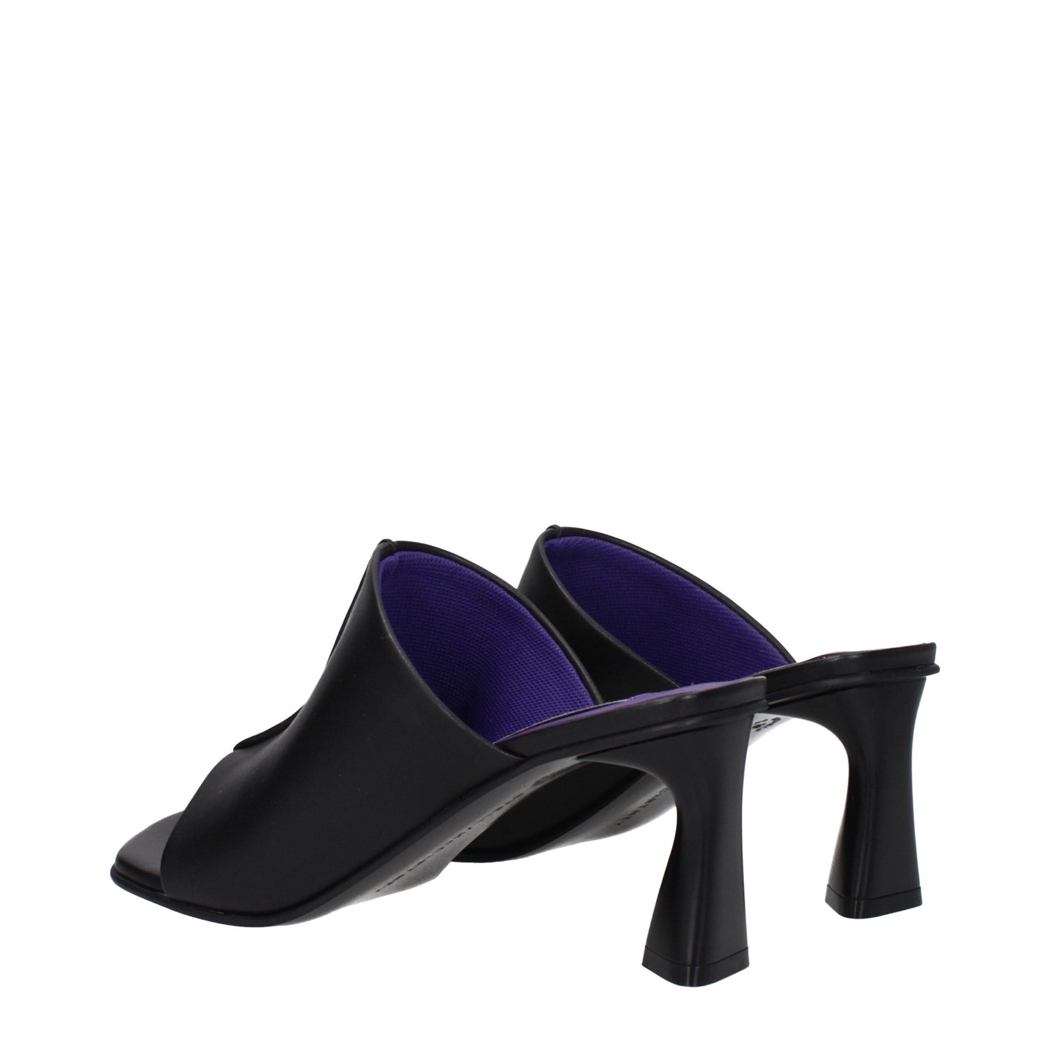 Black Leather Stiletto Heels Sandals