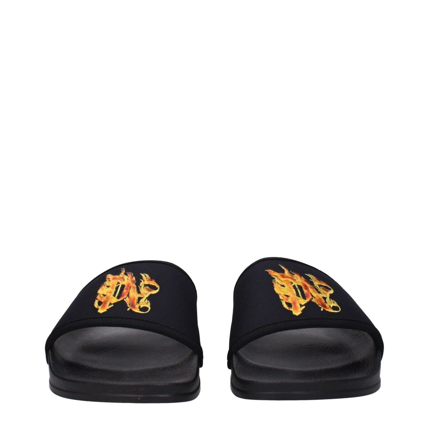 Black Fabric Slippers Sandals
