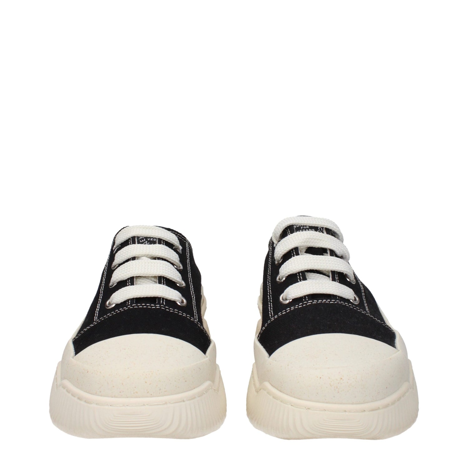 Black Fabric Chunky Sneakers