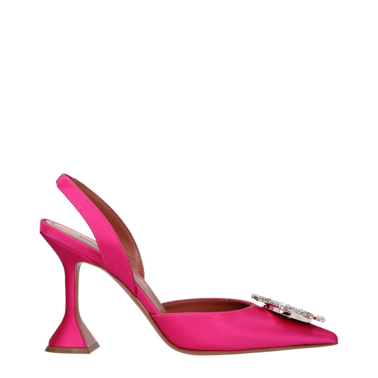 Pink Satin High Heel Pumps