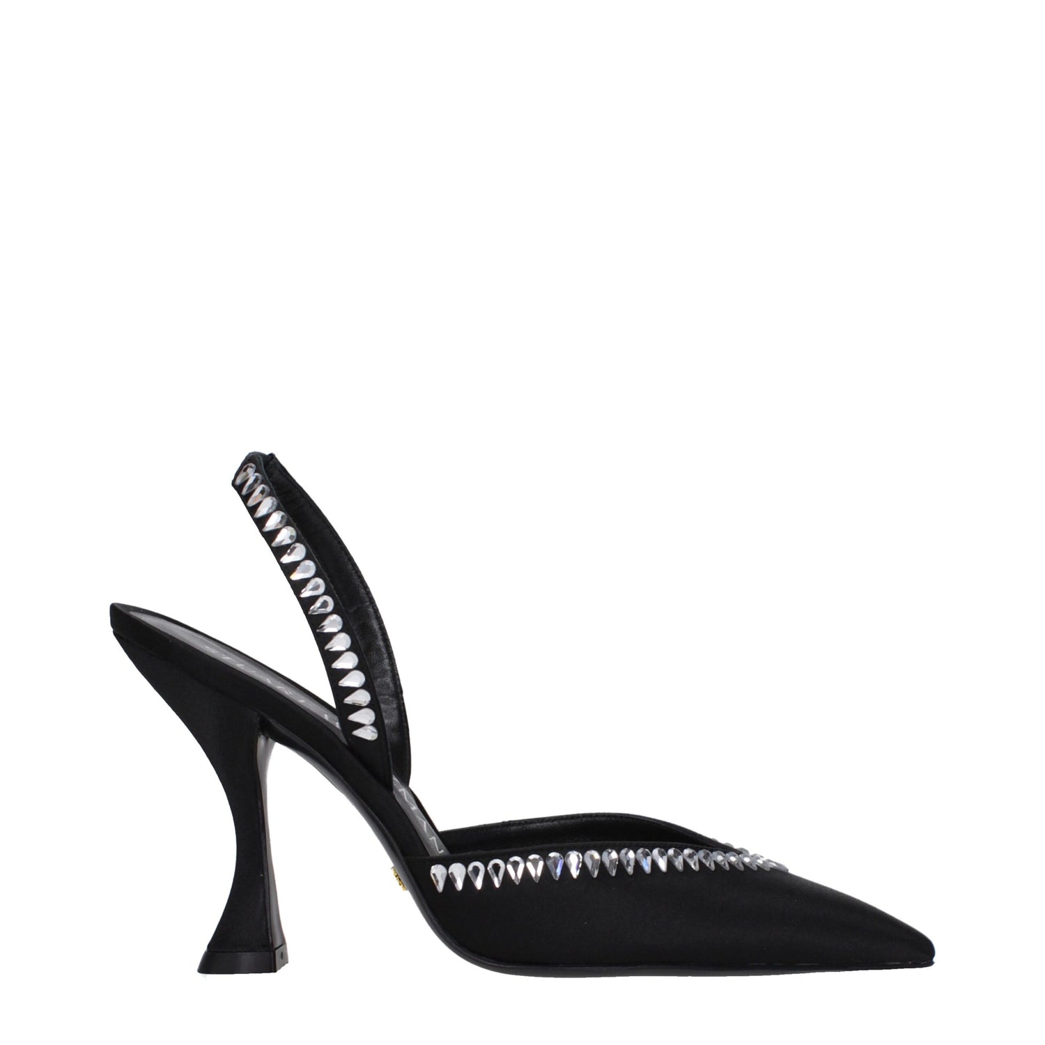 Black Satin Stiletto Heels Sandals
